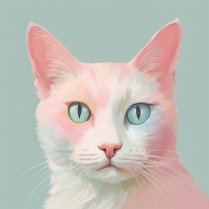 pastel cat lover realistic whimsical minimalism