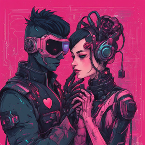 happy valentines day  Cyberpunk style