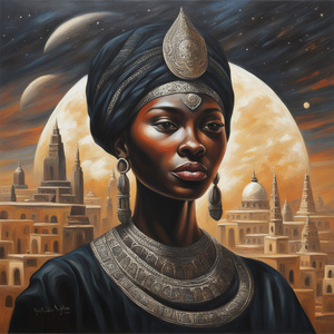 Gleaming celestial Black Cultural Heritage Sites and Landmarks oil painting