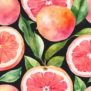 Pink two Grapefruit Art  Watercolor style