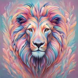 random animal in pastel colors full of life and dynamic optical illussion