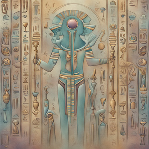 Egyptian hieroglyphs Mysterious Elegant Surrealism details pastel shimmer colors dynamic 