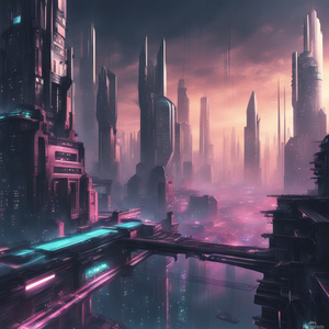 futuristic city Cyberpunk style