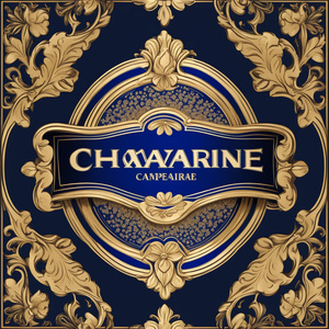 label chmpaigne blue gold caviar vintage