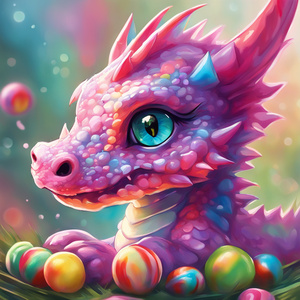 my dragon is a cute as a baby kitten and looks as yummy as candy Impressionism style