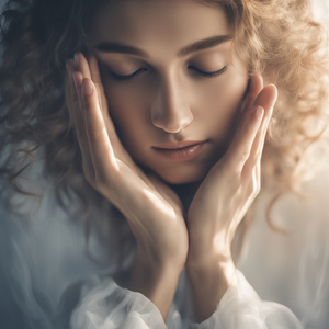 heavenly touch of a womans face faint hand from heaven