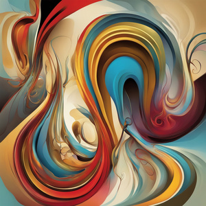 ABSTRACT CURVES WITH PLENTY OF COLORS DALI STYLE Dali style