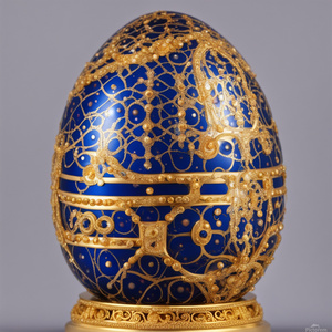 GUSTAV KLIMT CHRISTMAS DECORATION CAVIAR CHAMPAIGNE GOLD ROYAL NAVY BLUE  faberge egg  Dali style