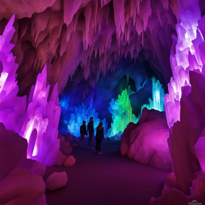 Crystal cavern light show.