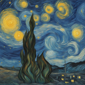 Starry space waltz Van Gogh style