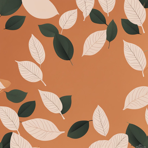 Minimalism leaves with and terracota background