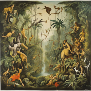 Jungle symphony of life. Dali style