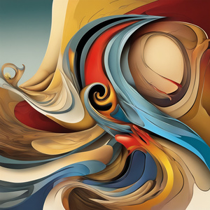 ABSTRACT CURVES WITH PLENTY OF COLORS DALI STYLE Dali style
