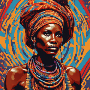 create an image of an African Maasai woman Psychedelic style
