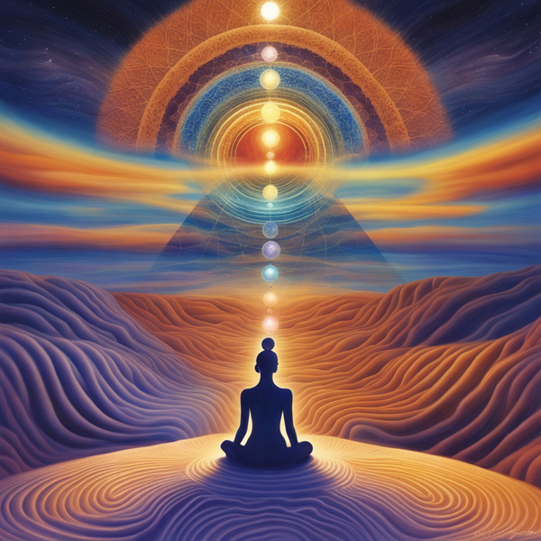 La naissance dune lumière spirituelle éclaire chacun de nous en notre for intérieur des chakras qui souvrent au mouvement de la vie sur la terre toute entière Abstract style by AIGALLERY