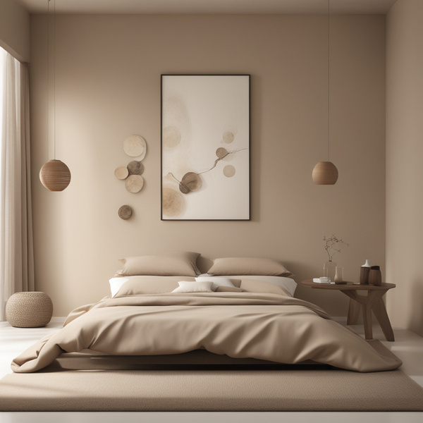 Dans un monde artistique dont le beige et le brun dominent créant un lieu zen propice aux synergies  Minimalism style by AIGALLERY