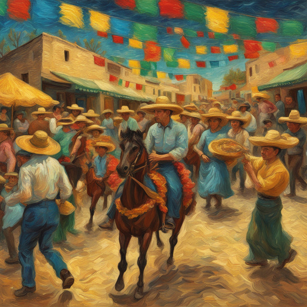 image of the Cinco de Mayo celebration in Mexico Van Gogh style by AIGALLERY