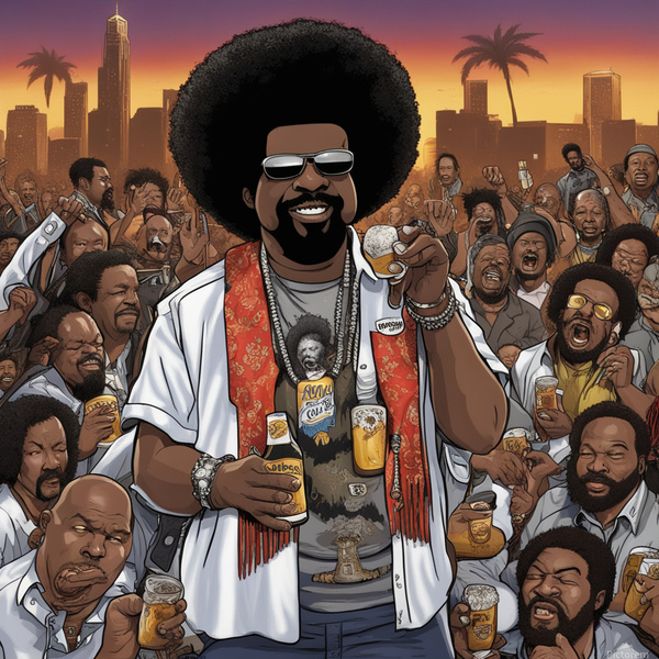 If Afroman was a death metal band lead signer in front of a sold out crowd drinking colt45 beer by AIGALLERY