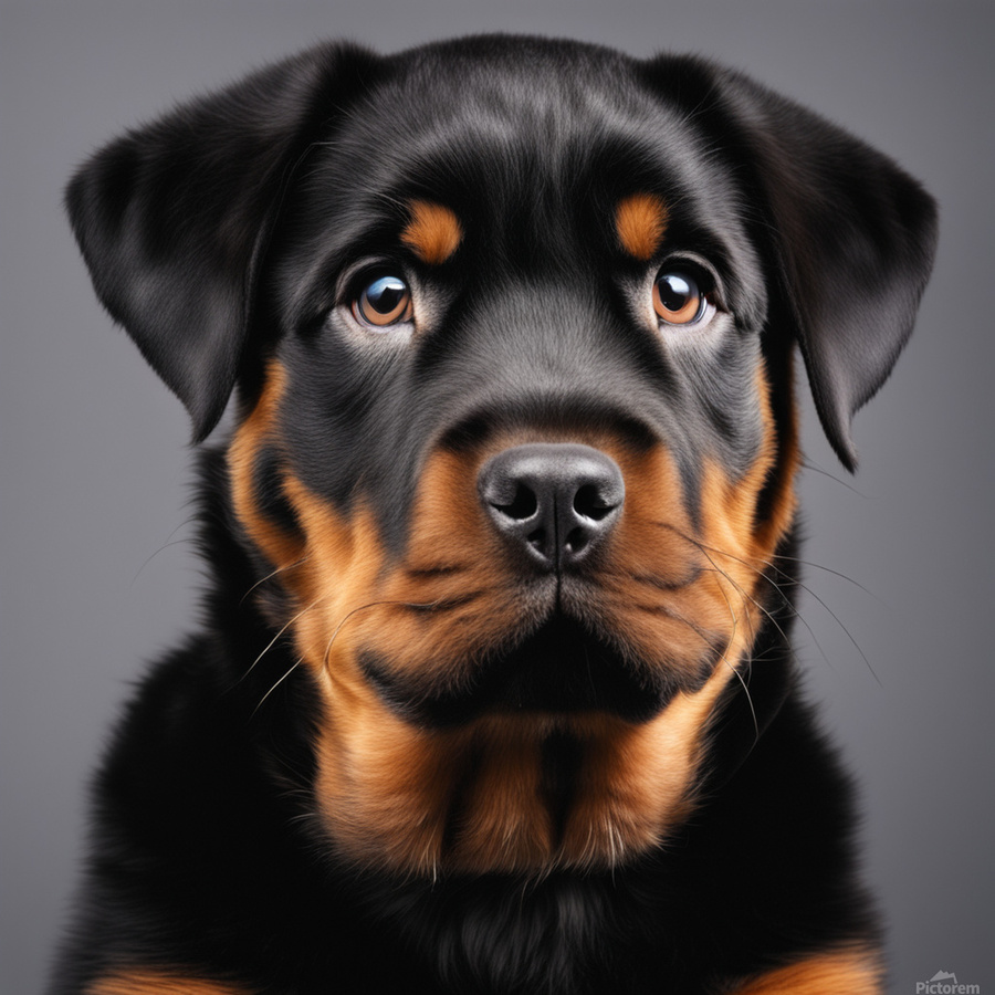 beautiful furry Rottweiler puppy studio lighting extremely detailed HD ...