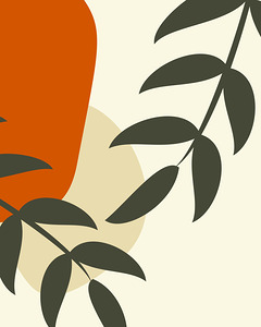 Minimalist Boho Leaf Art