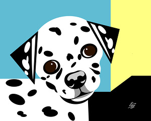 Modern Dalmatian Dog Abstract