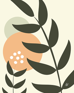 Minimalist Boho Flower and Leaf