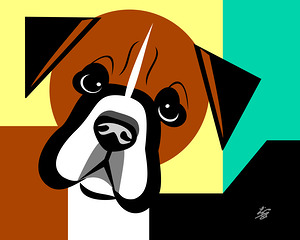 Boxer Dog Geometric Abstract