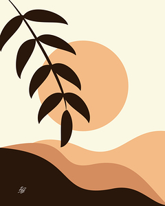 Botanical Leaf Boho Abstract