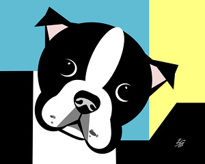 Boston Terrier Geometric Abstract