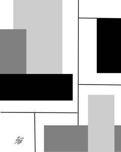 Minimalist Balck and White Geometric Abstract