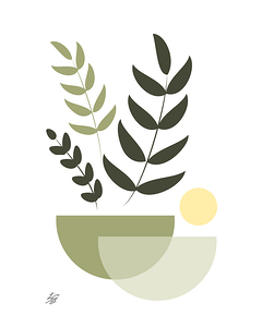 Minimalist Botanical Leaf Boho Style