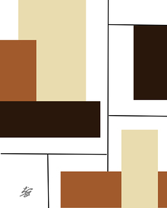 Beige and Black Geometric Abstract