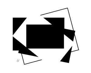 Black and White Geometric Abstract