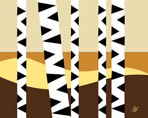 Birch Tree Geometric Abstract