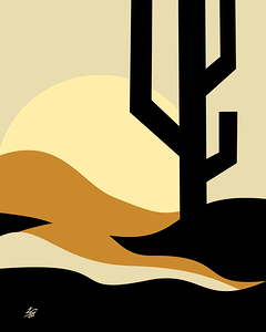 Desert Cactus Landscape Abstract
