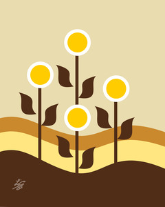 Abstract Flowers In Desert Sand