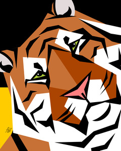 Geometric Tiger Face