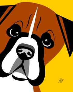 Boxer Dog Close Cropped Portrait