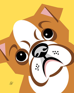 Vector Bulldog Portrait