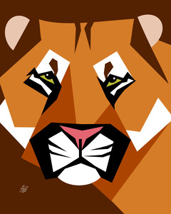 Mountain Lion Abstract Portrait