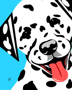 Dalmatian Dog with A Smile Portrait
