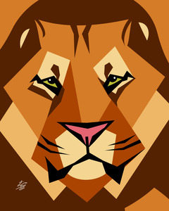 Stylized Lion Portrait