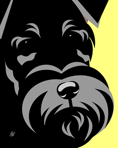 Scottish Terrier Dog Portrait Illustration