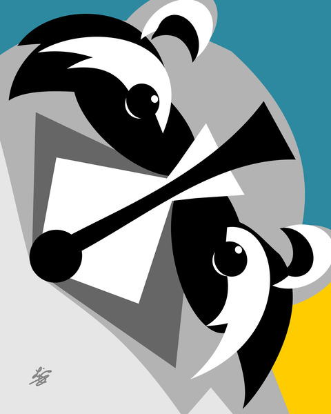 Raccoon Abstract Print