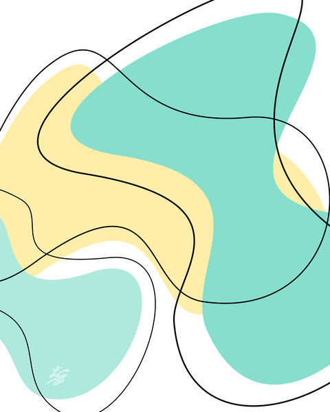 Abstract Thin Line Scribbles Print