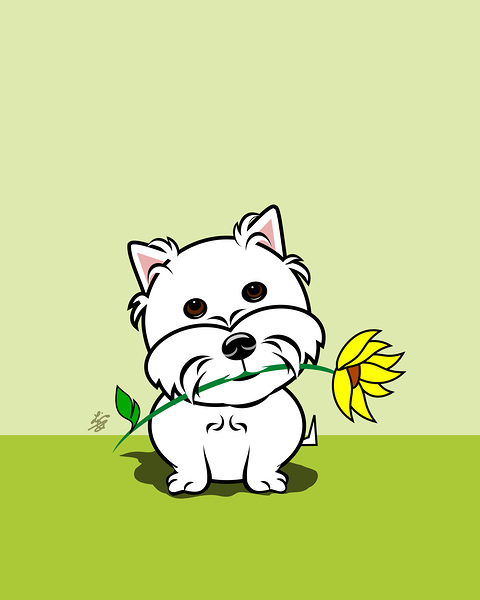 Cute Westy Dog Art  Print