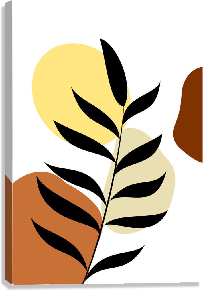 Boho Leaf Art Canvas Print