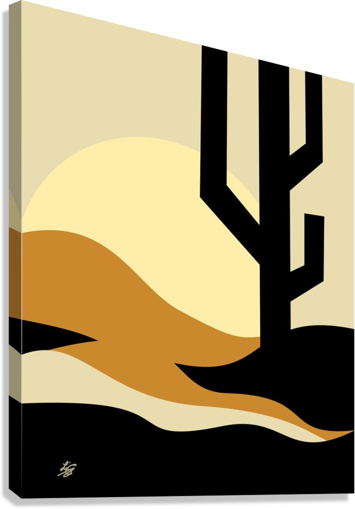 Desert Cactus Landscape Abstract Canvas Print