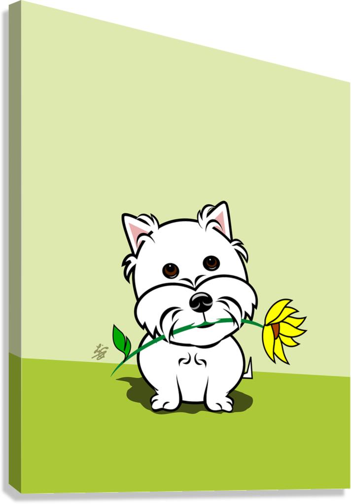Cute Westy Dog Art  Canvas Print