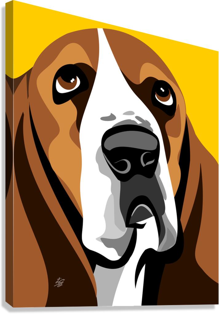 Basset Hound Vector Portrait Canvas Print